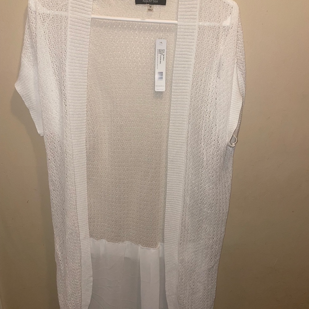 White Open-Front Cardigan